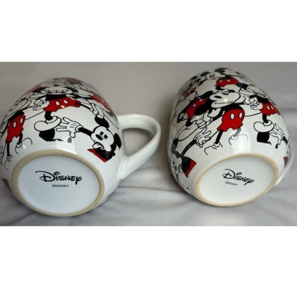 Disney Mickey Mouse Set of 2 Mugs - All-Over Print Coffee Cups Collectible - Picture 2 of 7